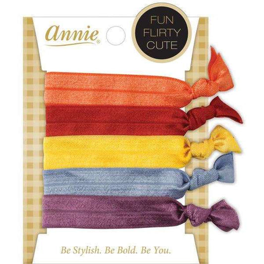 Annie Ribbon Ponytailers 5 Count, Assorted Colors