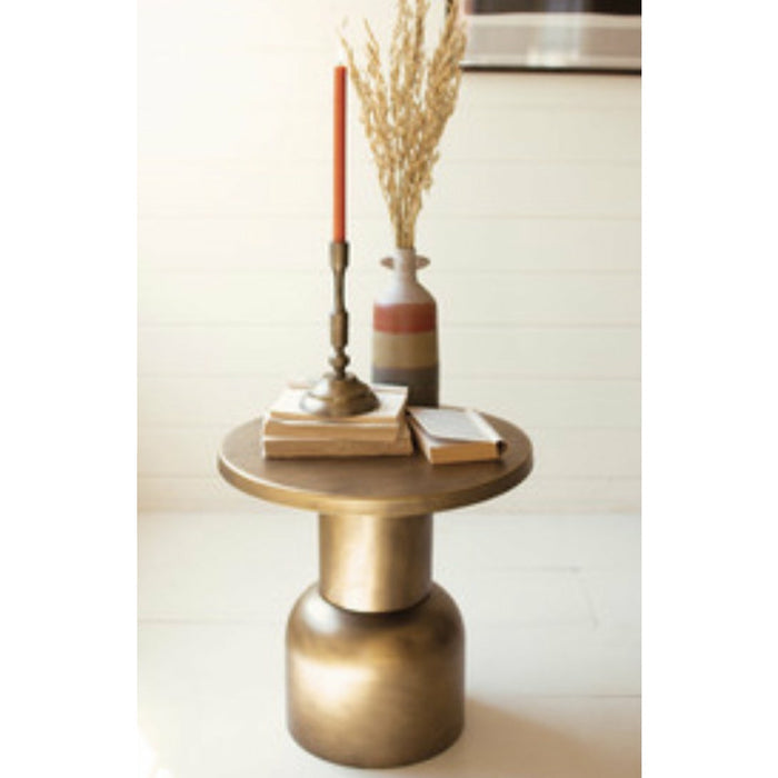 Antique Brass Drum Table