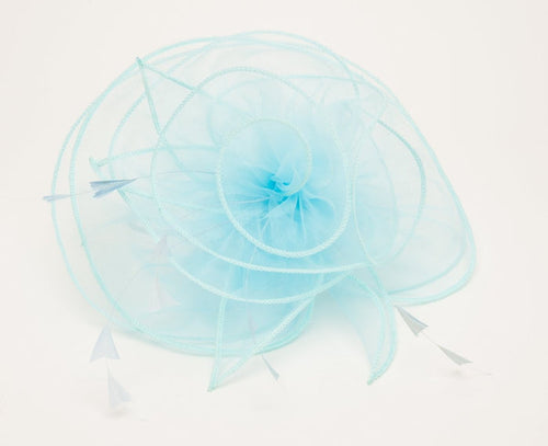 Aqua Blue Organza Fascinator - Franklins