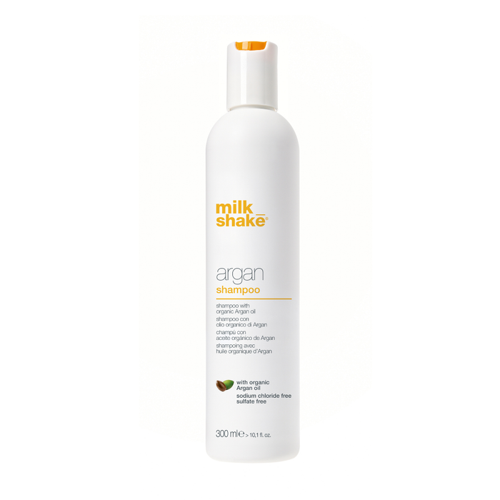 milk_shake Argan Shampoo bottle on a white background