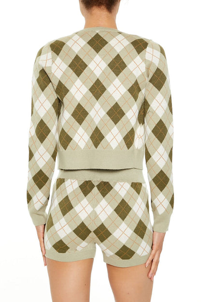 Argyle Cardigan Sweater