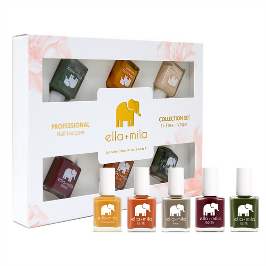 Autumn Leaves 6-pack nail polish gift box with bottles displayed