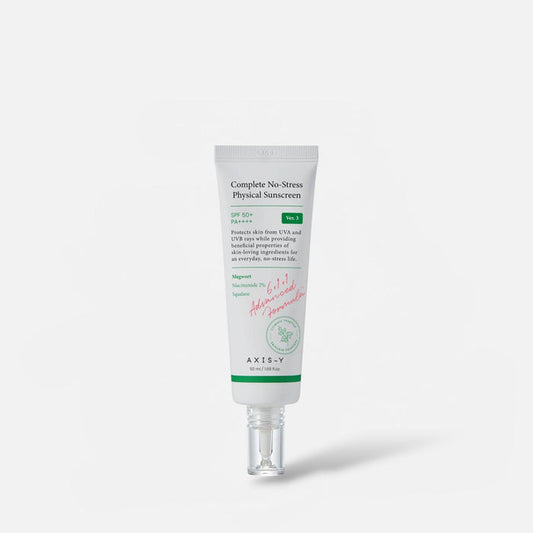 AXIS - Y Complete No - Stress Physical Sunscreen V.3 50ml واقي الشمس الفيزيائي الكامل من AXIS - Y بدون إجهاد الإصدار 3 - Princess Cosmetics Qatar