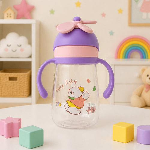 Baby Bear - Straw Sippy Cup - Purple & Pink - 410 ML