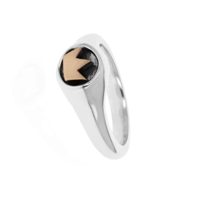 Baby King Signet Sterling Silver 18k Ring