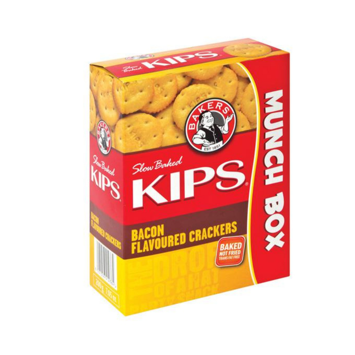 Bakers Kips Bacon Flavored Crackers (200 g) | Food, South African | USA's #1 Source for South African Foods - AubergineFoods.com