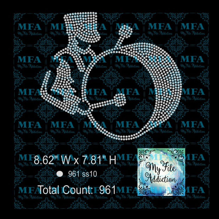 Bass Drum Rhinestone Digital Download File - My File Addiction
