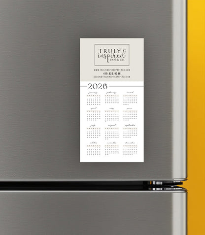 Beige Calendar Magnet
