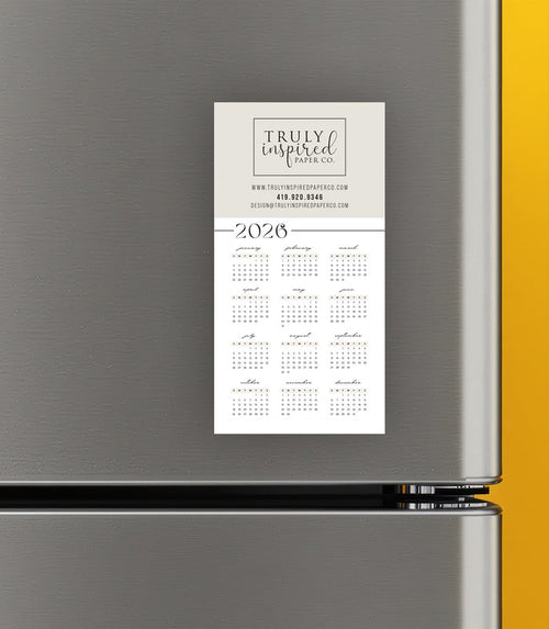 Beige Calendar Magnet
