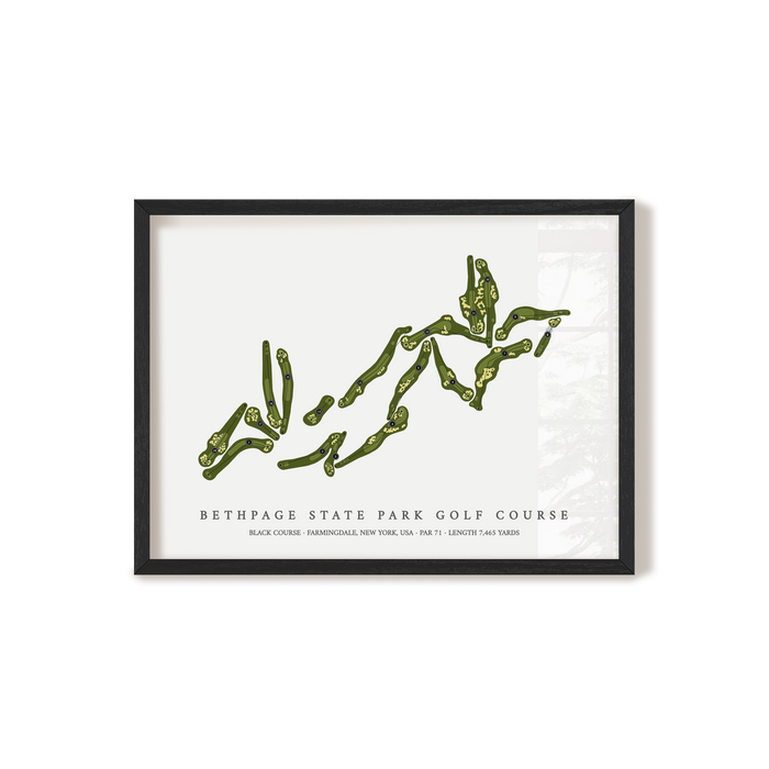Bethpage State Park Golf Course - Black Course | Golf Course Print | Black Frame