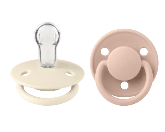 Bibs De Lux 2 Pack Silicone Onesize Ivory/Blush