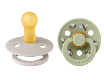 BIBS Pacifier Studio Colour 2 PACK Bumblebee Latex size 1 Mushroom Mix