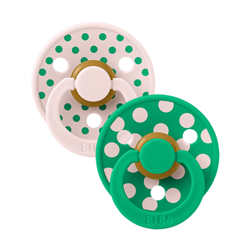 Bibs Studio Colour 2pack Polka Latex S1 Petal/Cactus