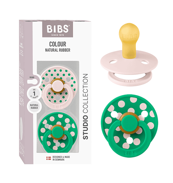 Bibs Studio Colour 2pack Polka Latex S1 Petal/Cactus