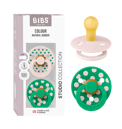Bibs Studio Colour 2pack Polka Latex S1 Petal/Cactus