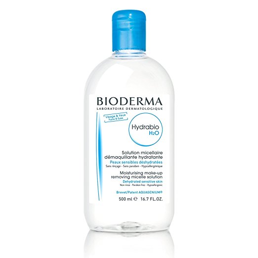Bioderma Hydrabio H2O Micellar Water, Cleansing and Make-Up Removing Solution.