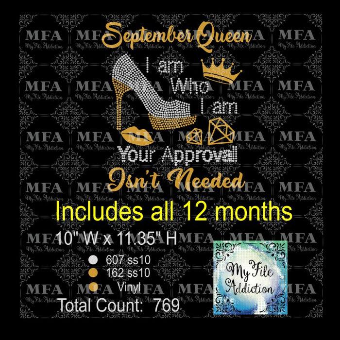 Birthday Queen I Am Who I Am  Rhinestone & Vector Digital Download File