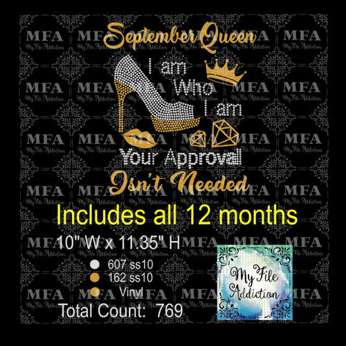Birthday Queen I Am Who I Am  Rhinestone & Vector Digital Download File