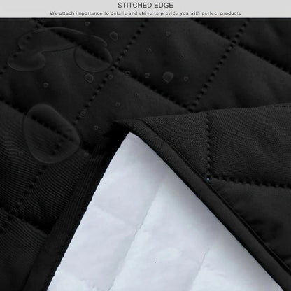 Black Waterproof Quilted Sofa Cover