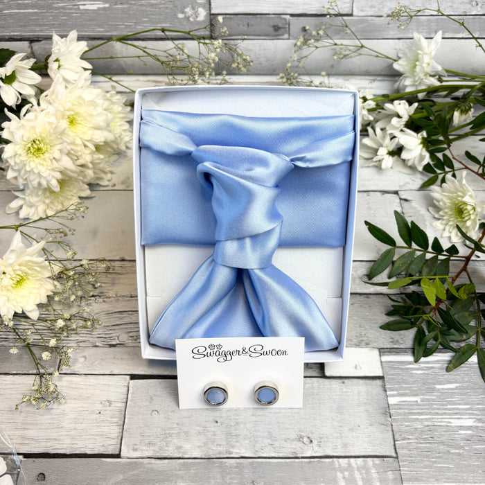 Blue Daisy Wedding Cravat