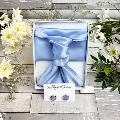Blue Daisy Wedding Cravat
