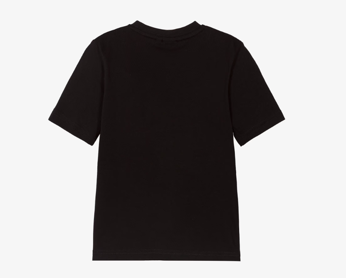 BOSS Boys Black Cotton T-Shirt with Updated Split Logo Print