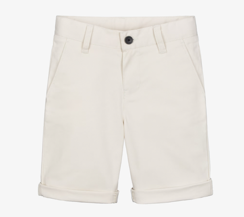 BOSS Boys Light Beige Cotton Twill Chino Shorts