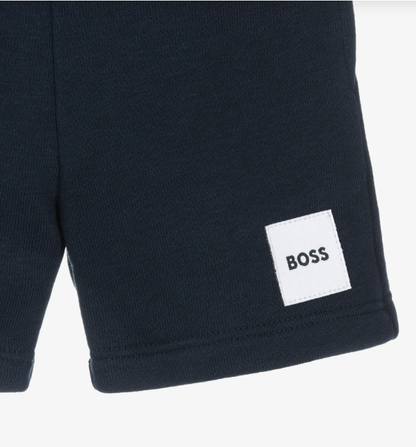 BOSS Boys Navy Blue Cotton Jersey Shorts