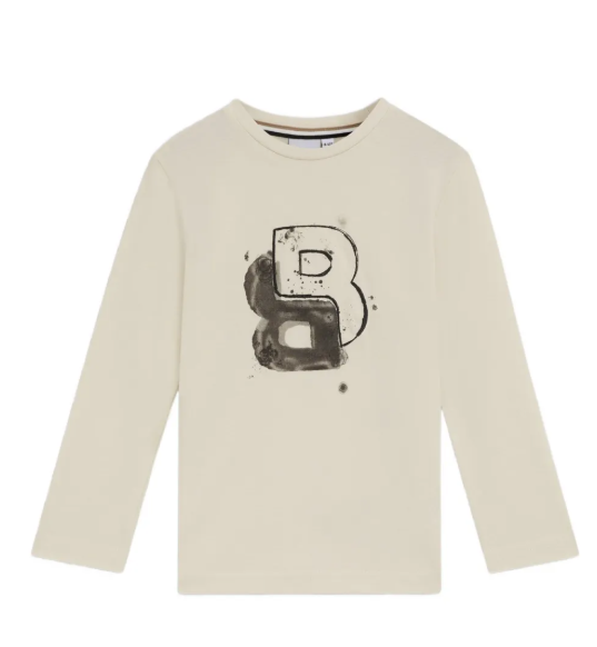 BOSS long-sleeved graphic T-shirt