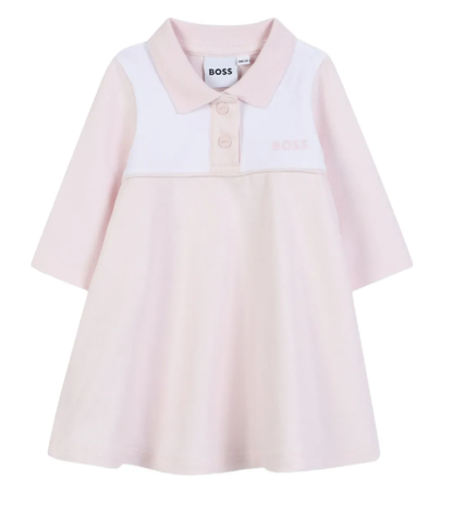 BOSS polo collar colour-block dress