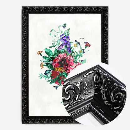 21x30cm | 8¼ x 11¾in / Black Ornate Frame