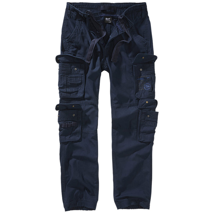 brandit pure slim fit cargo trousers navy