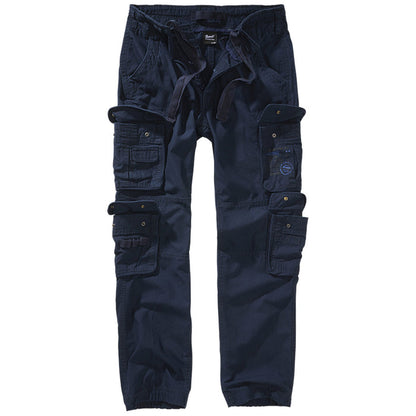 brandit pure slim fit cargo trousers navy