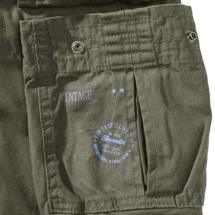 cargo leg pocket of olive brandit pure slim fit trousers