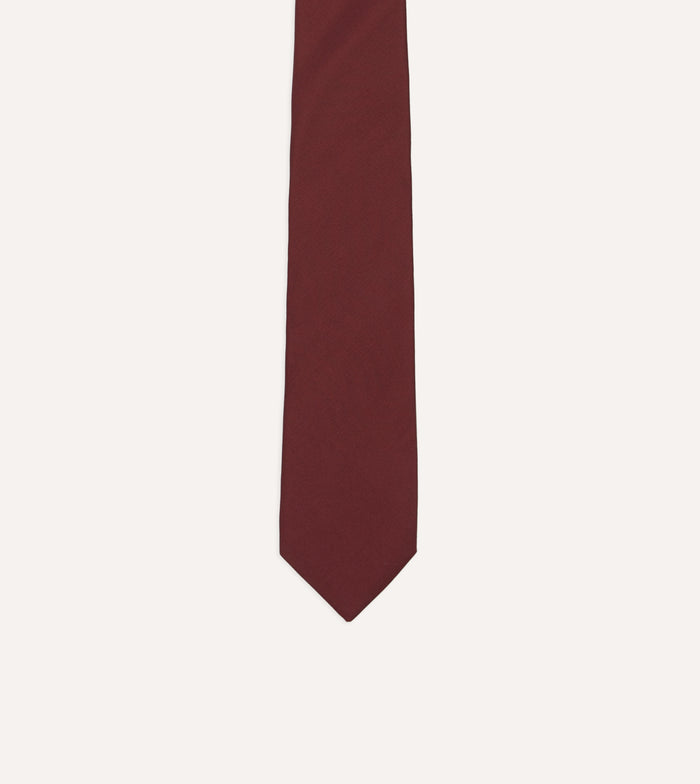 Burgundy 50oz Silk Twill Tipped Tie