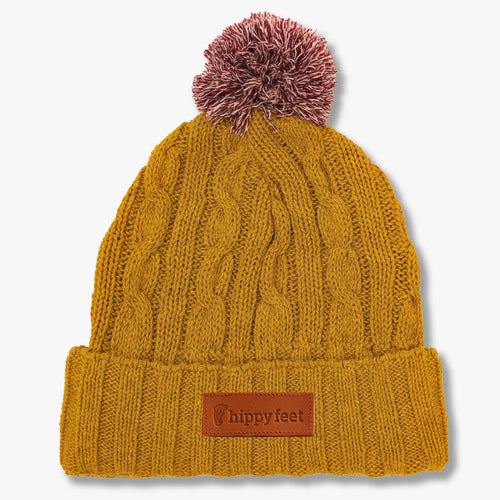 Mustard Pom Beanie