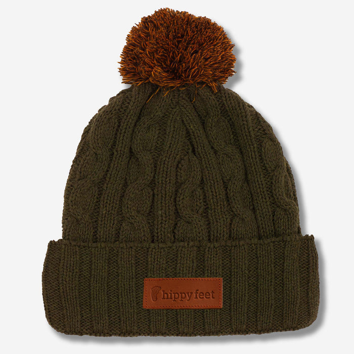 Olive Pom Beanie