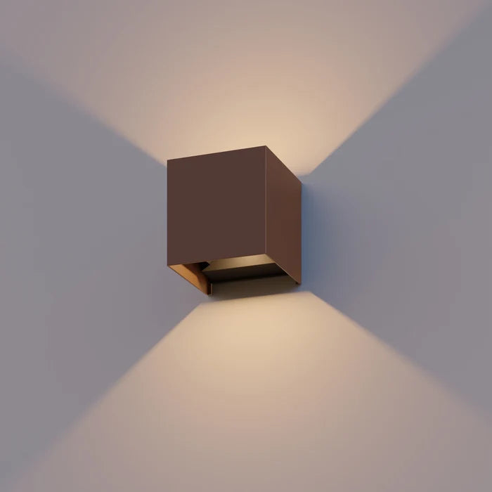 Calex Bari LED Wall Light - Up & Down - Rust