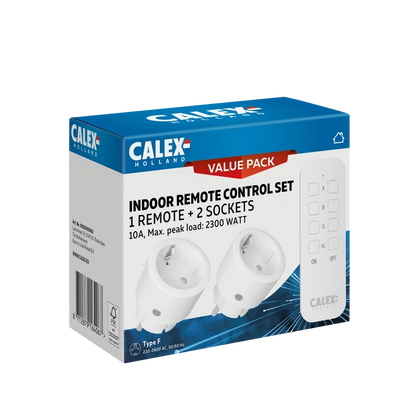 Calex Indoor Socket - 2x Sockets - Remote Control
