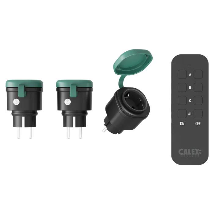 Calex Outdoor Socket - 3x sockets - Remote Control