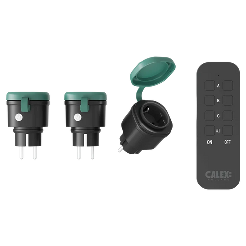 Calex Outdoor Socket - 3x sockets - Remote Control