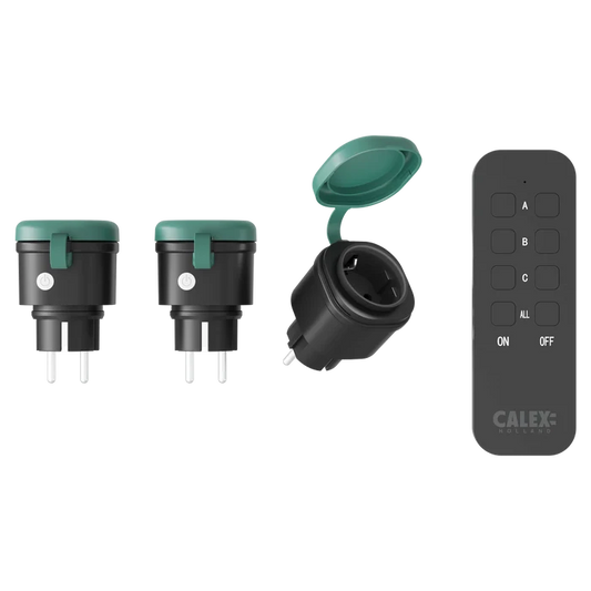 Calex Outdoor Socket - 3x sockets - Remote Control