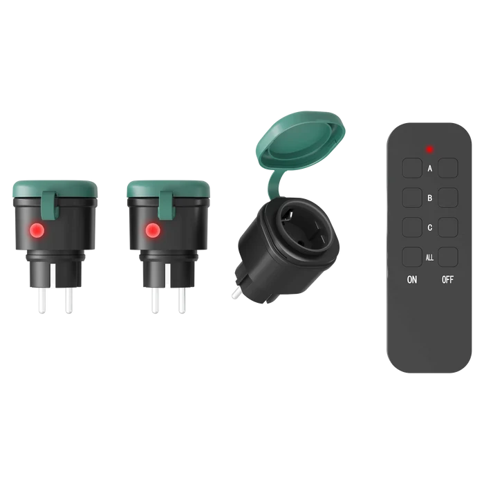 Calex Outdoor Socket - 3x sockets - Remote Control