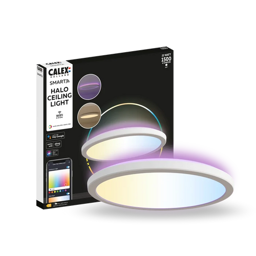 Calex Smart Halo Ceiling Light - 30cm - RGB + CCT - White