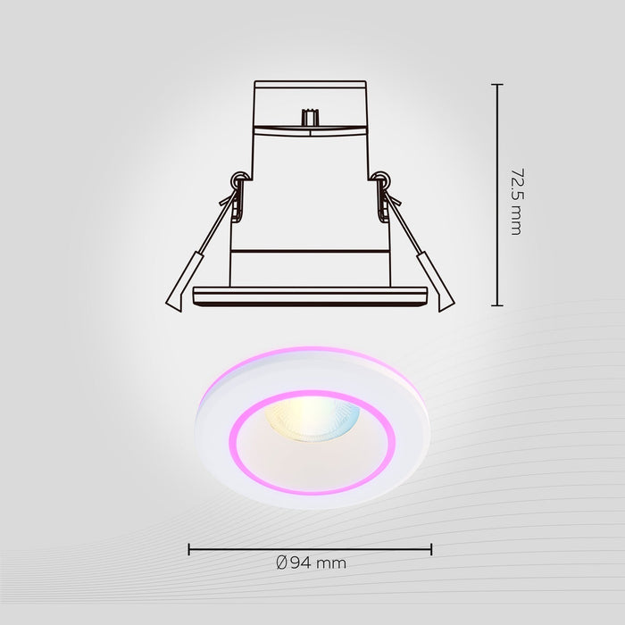Calex Smart Halo Downlight - RGB + CCT - White