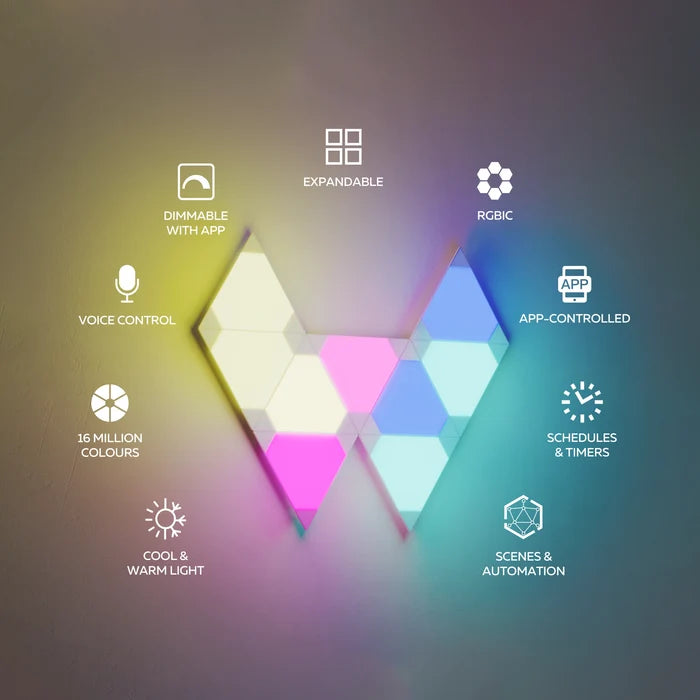 Calex Smart Triangle Wall Lights - RGBIC - White