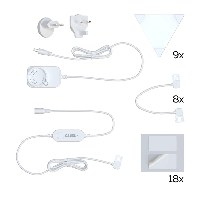 Calex Smart Triangle Wall Lights - RGBIC - White