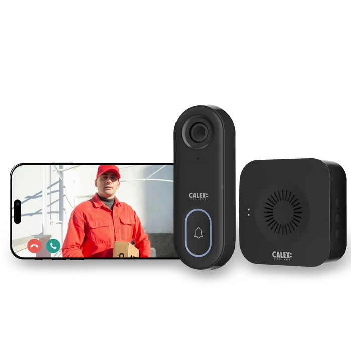 Calex Smart Video Doorbell - 1080P - Black