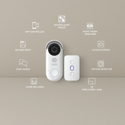 Calex Smart Video Doorbell - 2K - White