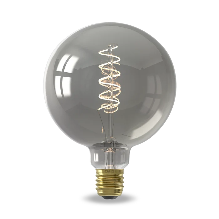 Calex Spiral Filament LED Bulb - E27 - G125 - Titanium